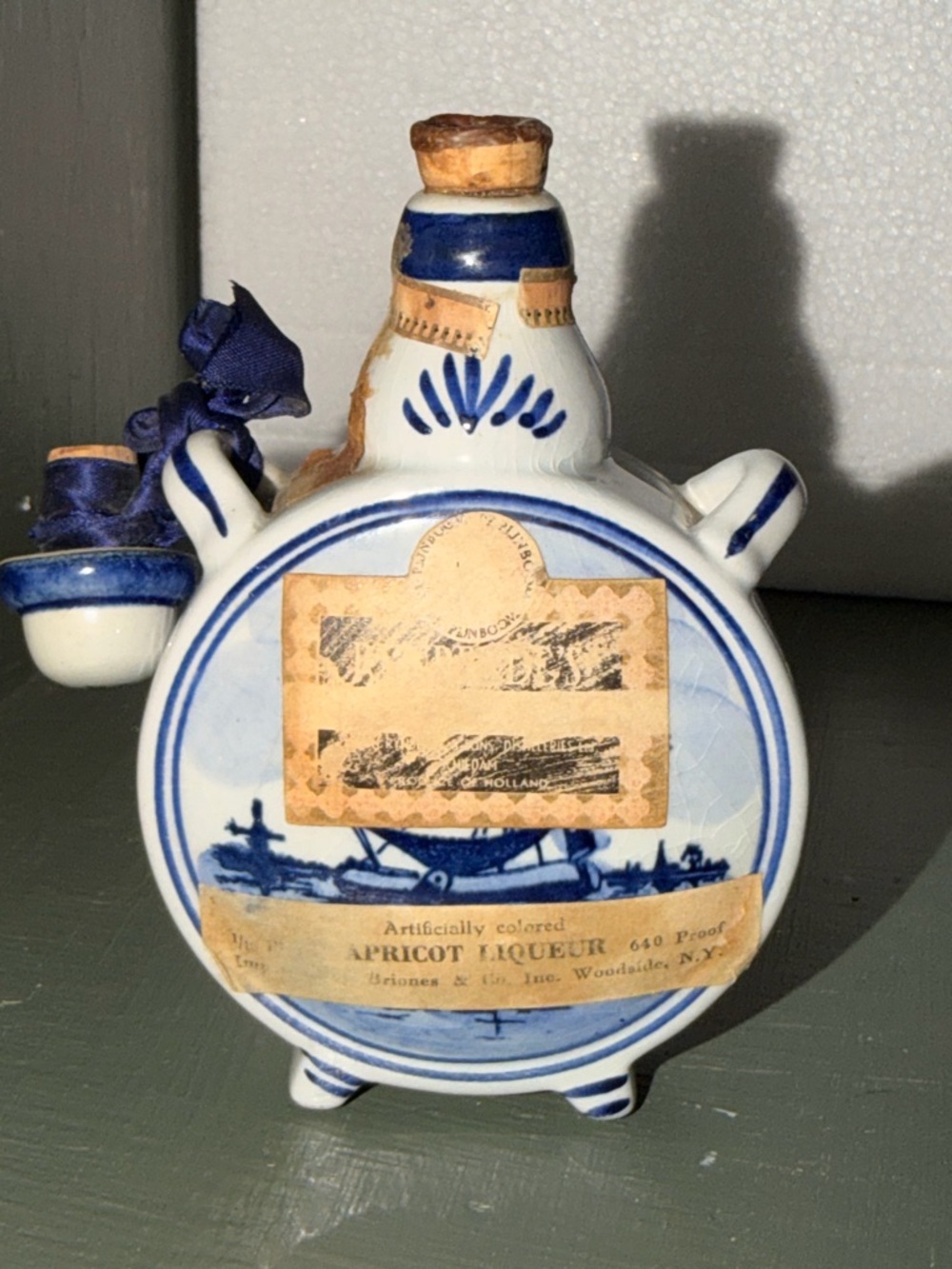 Delft blue HandPainted Small porcelain Holland Canteen Bottle Rynbende’s - Picture 1 of 5